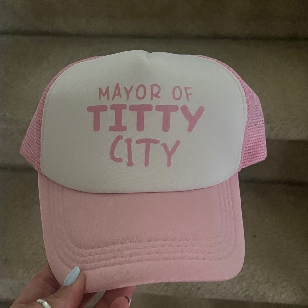 Light pink trucker hat